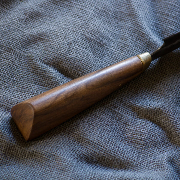 Hand forged, Steel, Bread Knife, handle close-up