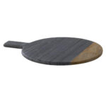 Gray round marble bread board