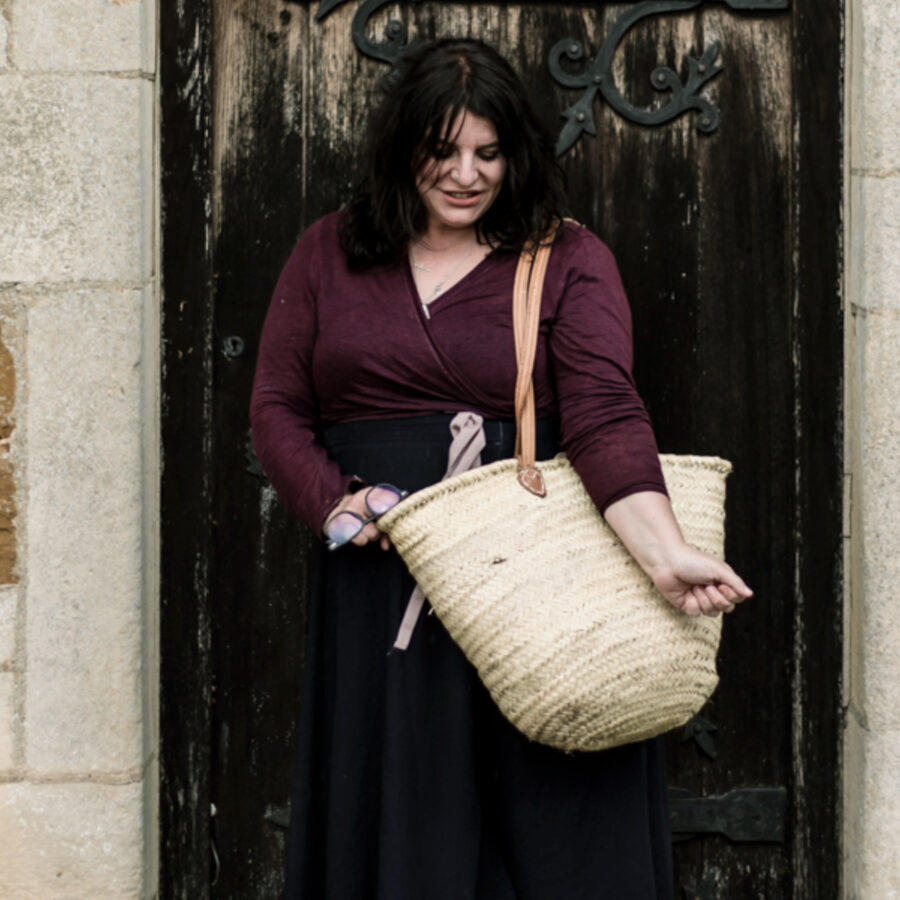 Moroccan shopper bag being worn