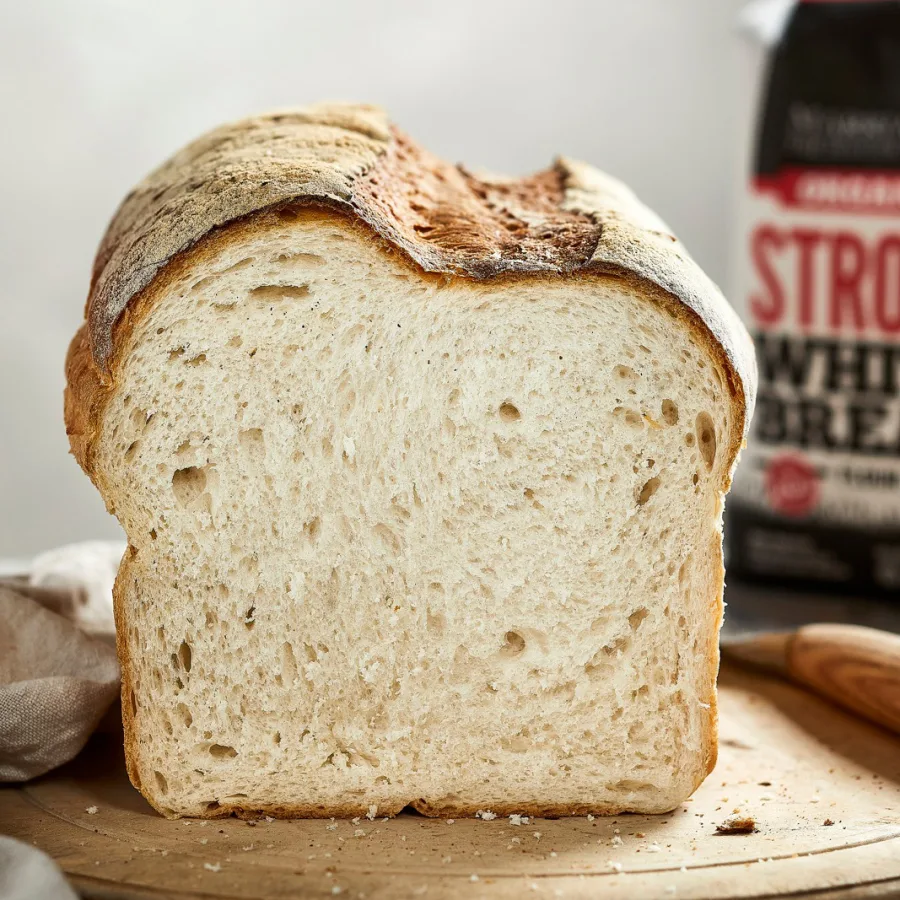 Sliced bread made with Marriage's strong organic flour