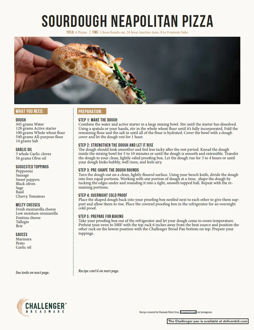 Challenger Neapolitan Pizza Recipe PDF icon