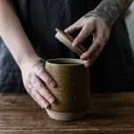 Hand-made Sourdough Storage Pot (Ochre Colour)