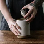 Hand-made Sourdough Storage Pot (Speckled White)