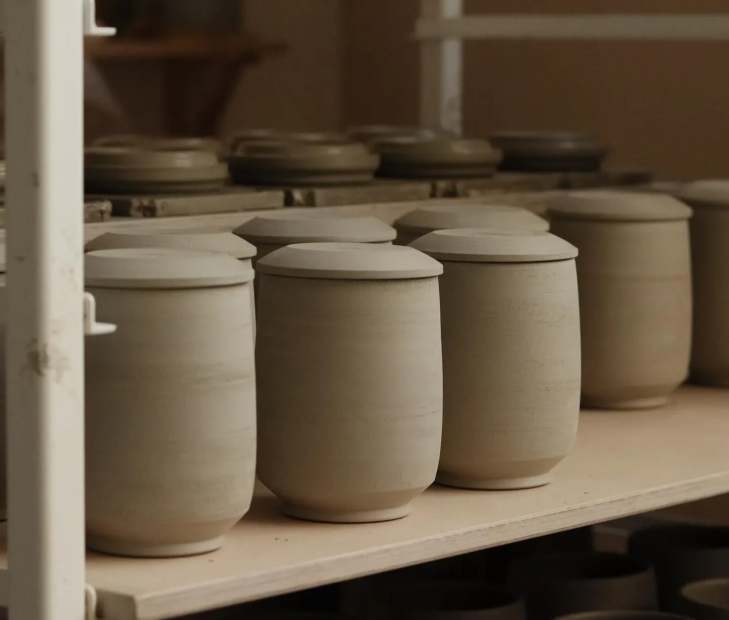 Sourdough jars / pots being biscuit fired