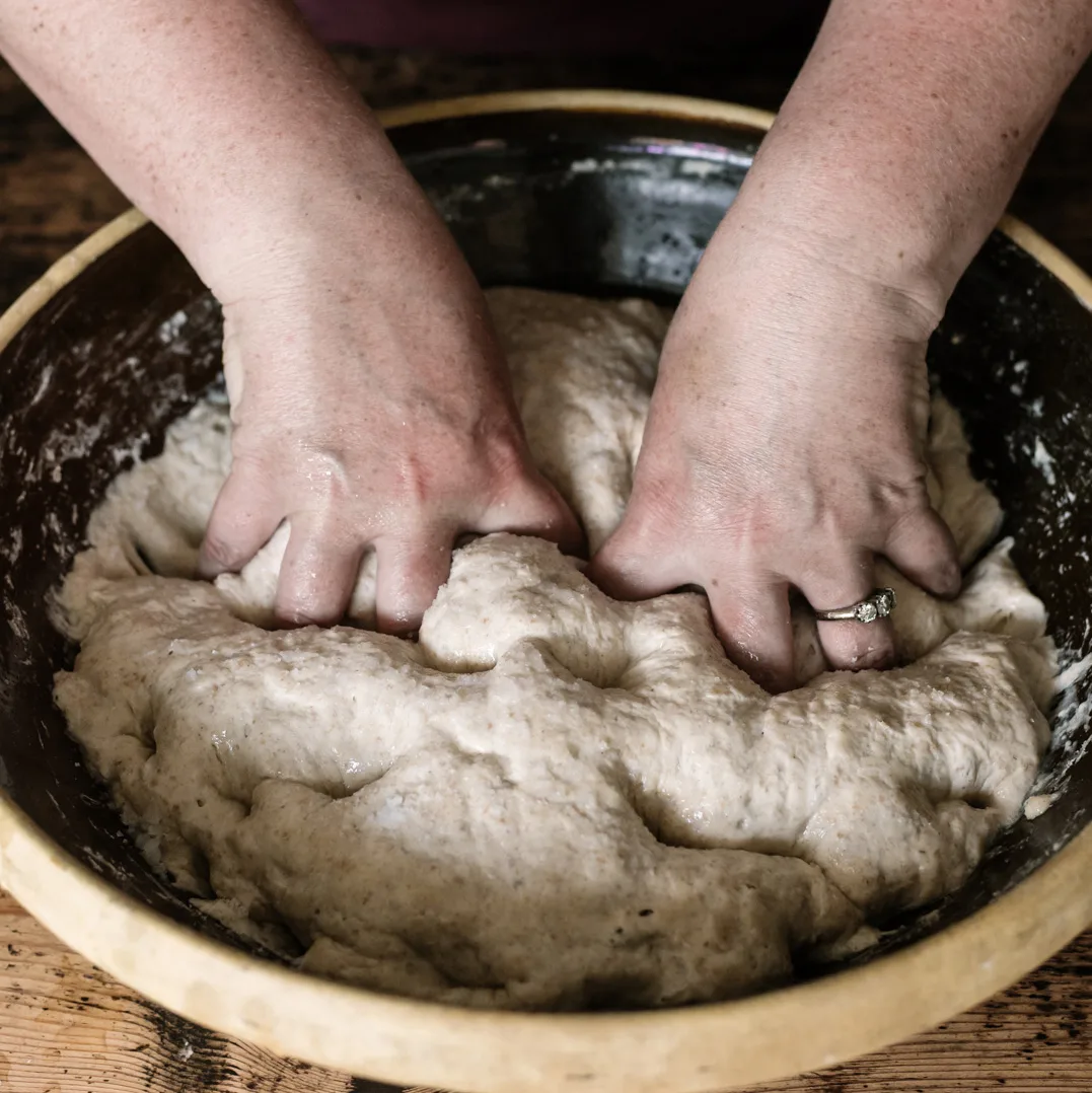 Mixing sourdough boule dough