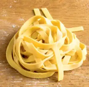 Cut fresh pasta made by the Marcato Atlas