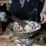 Wooden spatula mixing