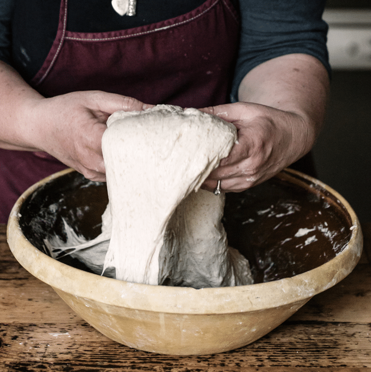 Stretching sourdough - stretch and fold