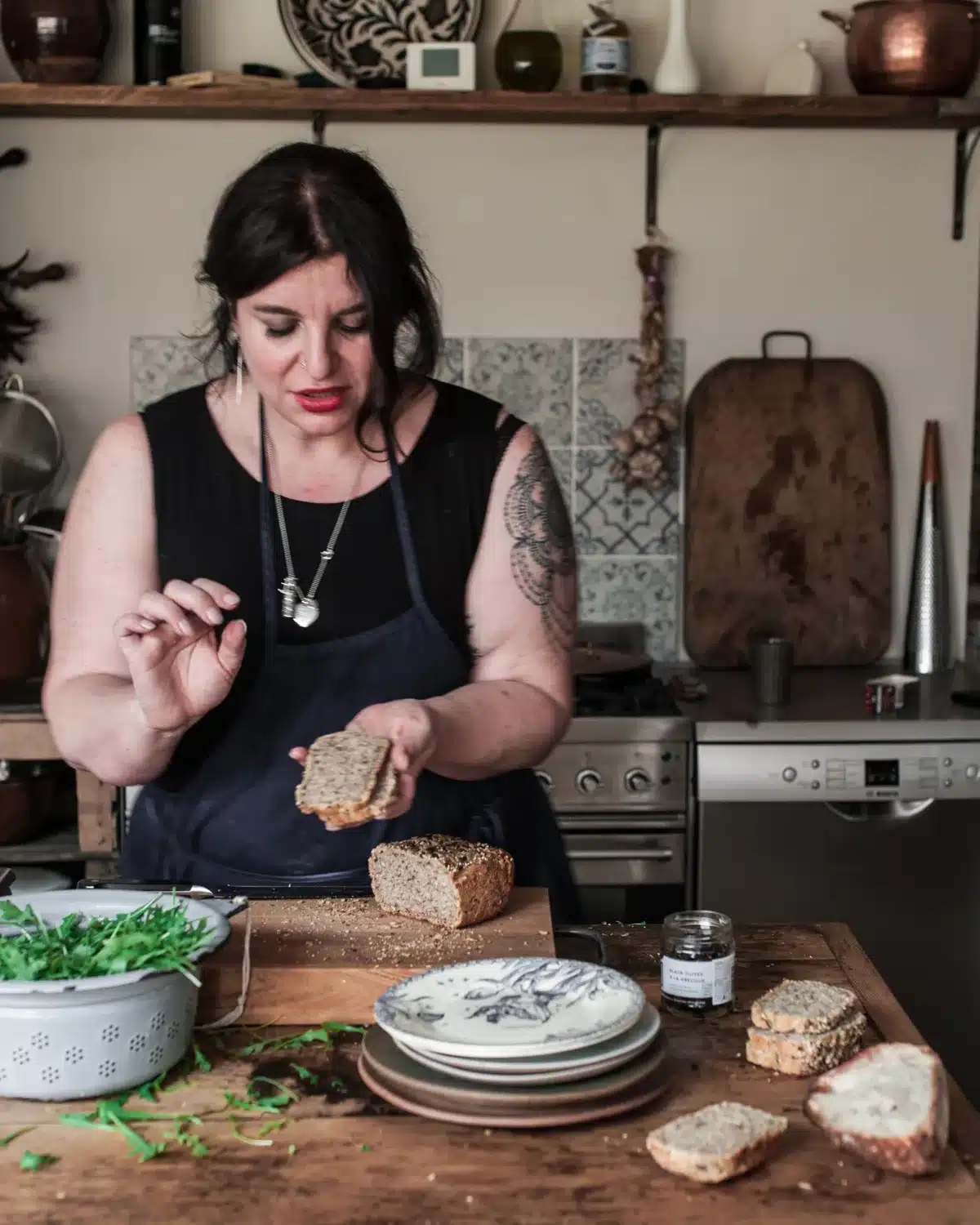 Seeded sourdough loaf, sliced, Vanessa